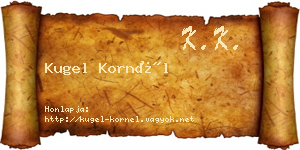 Kugel Kornél névjegykártya