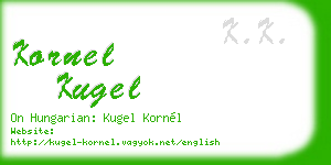 kornel kugel business card